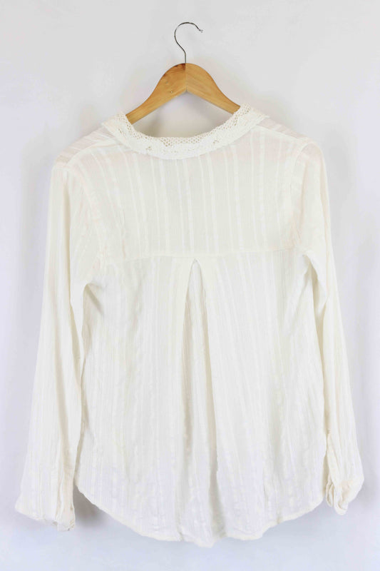 Free People White Button Down Shirt XS