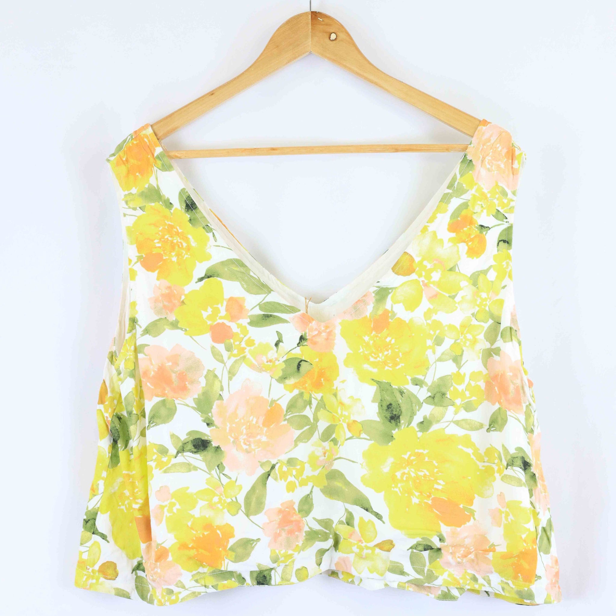 Girl And The Sun Yellow Floral Cropped Top XL