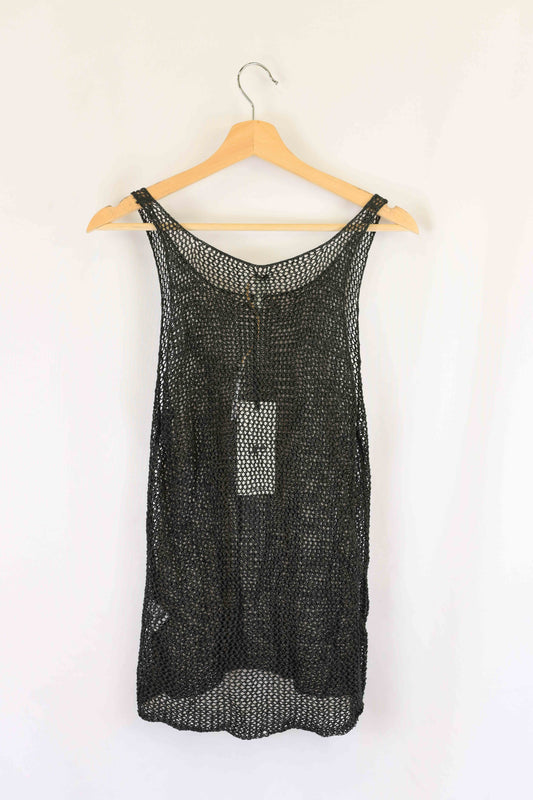 Lee Black Mesh Singlet Top 10