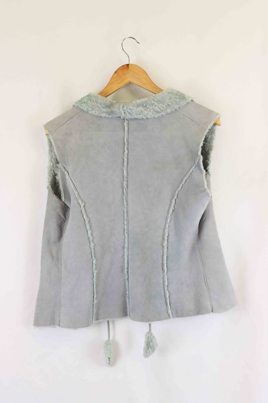 Paola Perrone Suede Blue Vest S/M