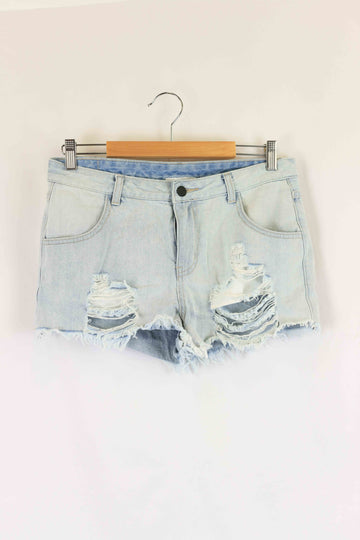 First Base Denim Ripped Shorts S