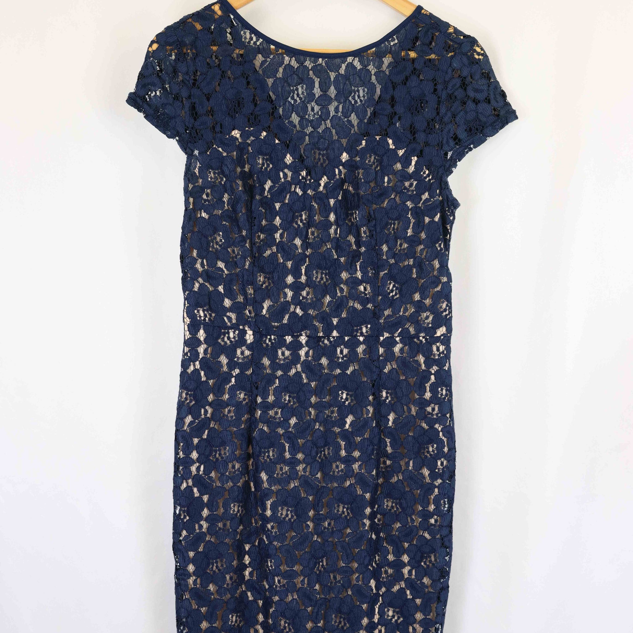 Dorothy Perkins Navy Lace Pencil Dress 10