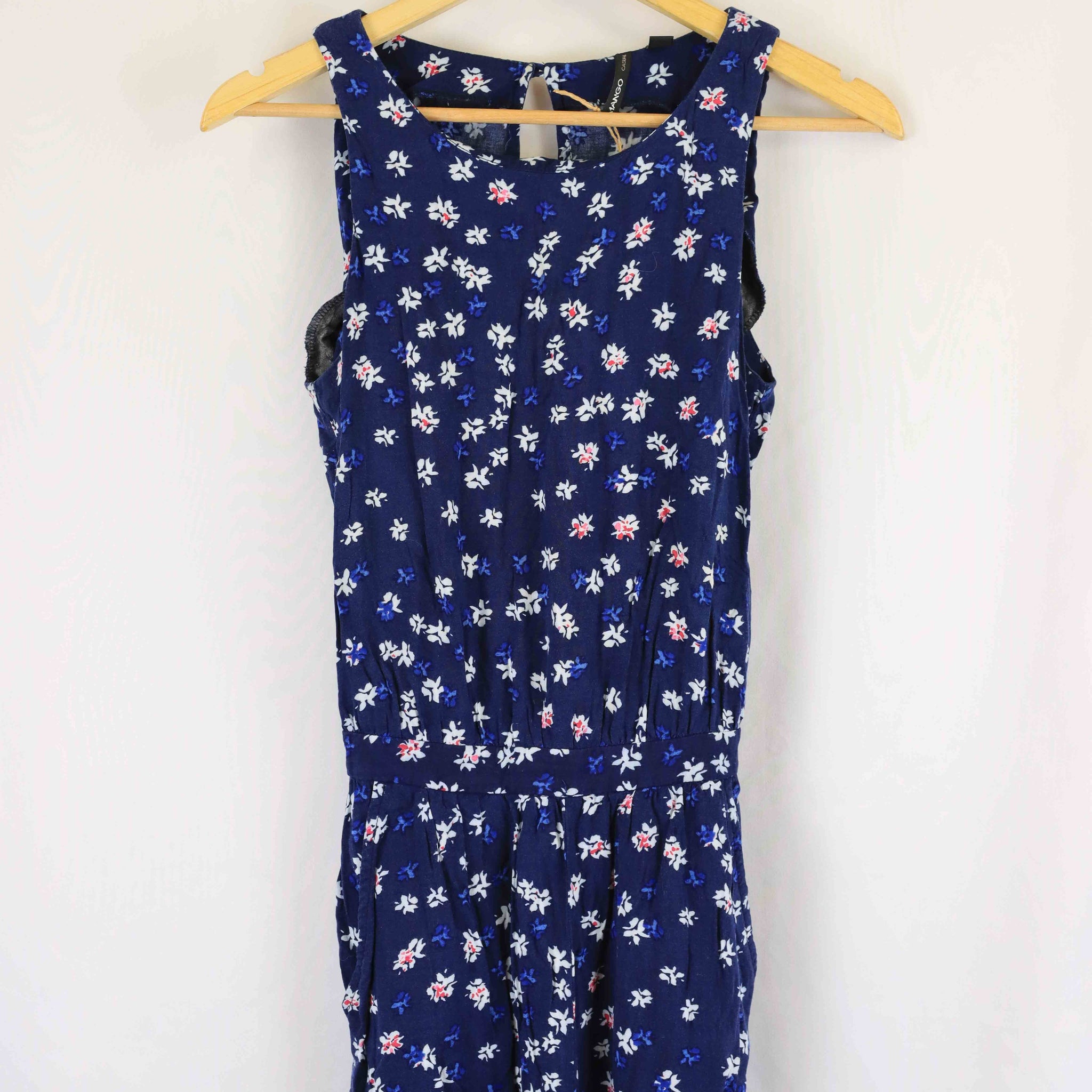 Mango Floral Blue Dress S