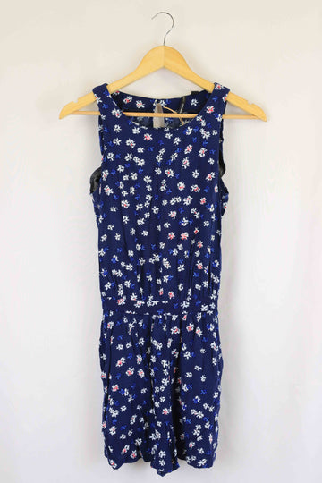 Mango Floral Blue Dress S