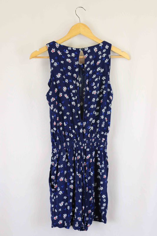 Mango Floral Blue Dress S