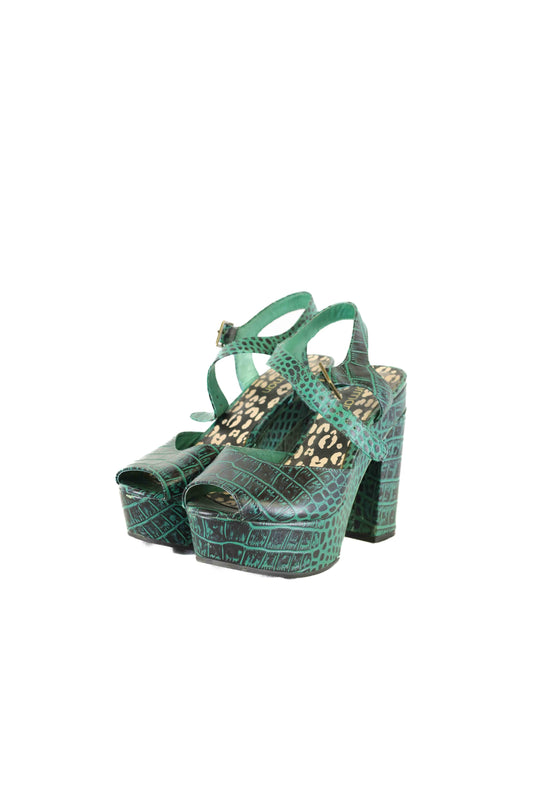 Gorman Green Animal Print Heels 8