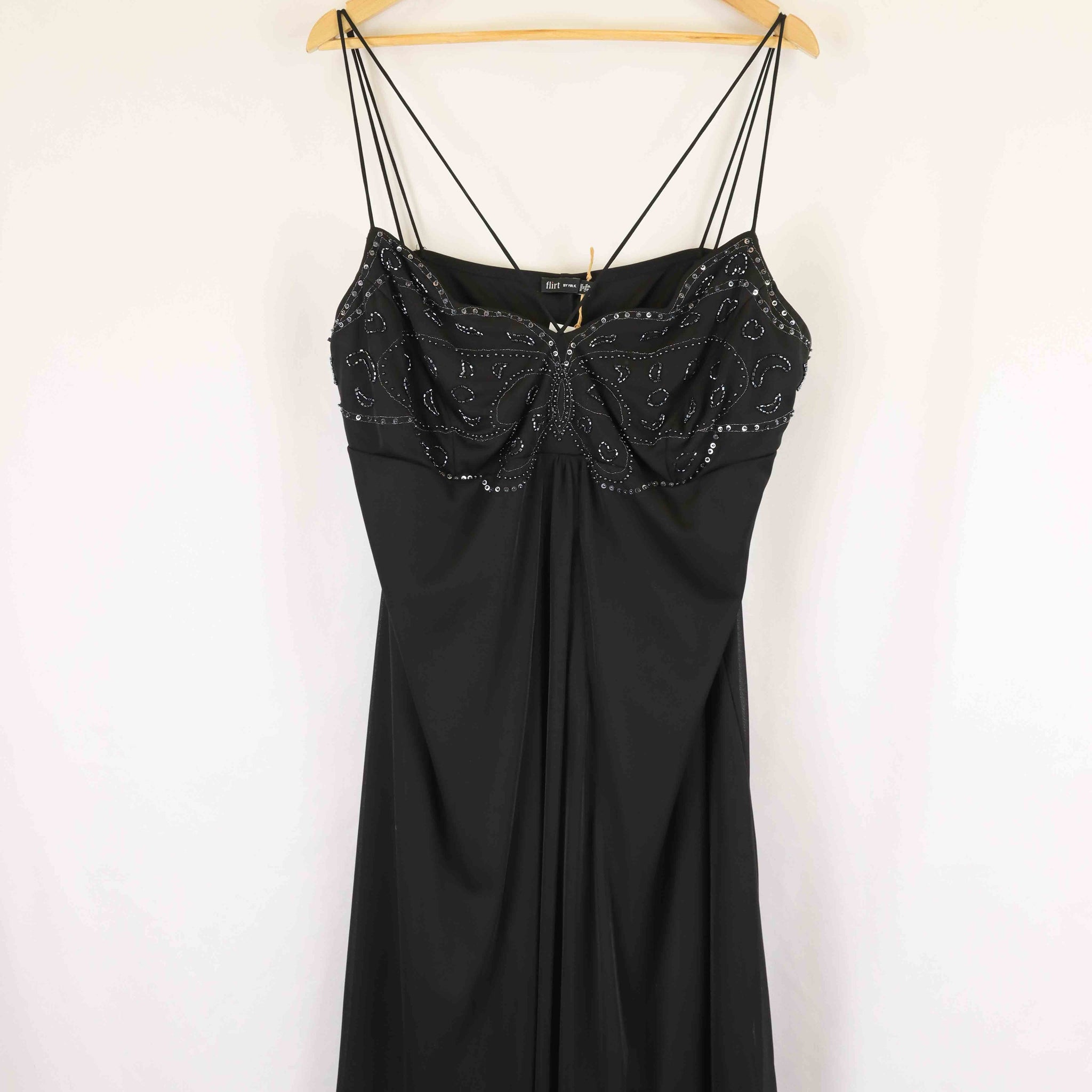 Flirt By Mr K Black Beaded Slip Dress 22