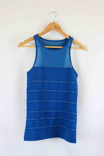 Lorna Jane Blue Mesh Sports Tank Top M