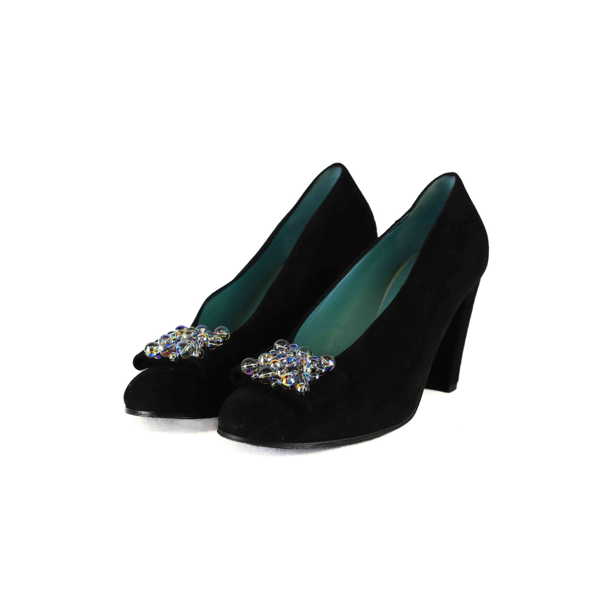 Thierry Rabotin Black Suede Pumps with Beads AU/US 5.5 (EU 36.5)