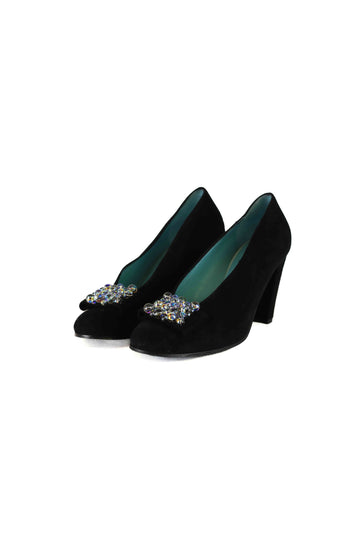 Thierry Rabotin Black Suede Pumps with Beads AU/US 5.5 (EU 36.5)