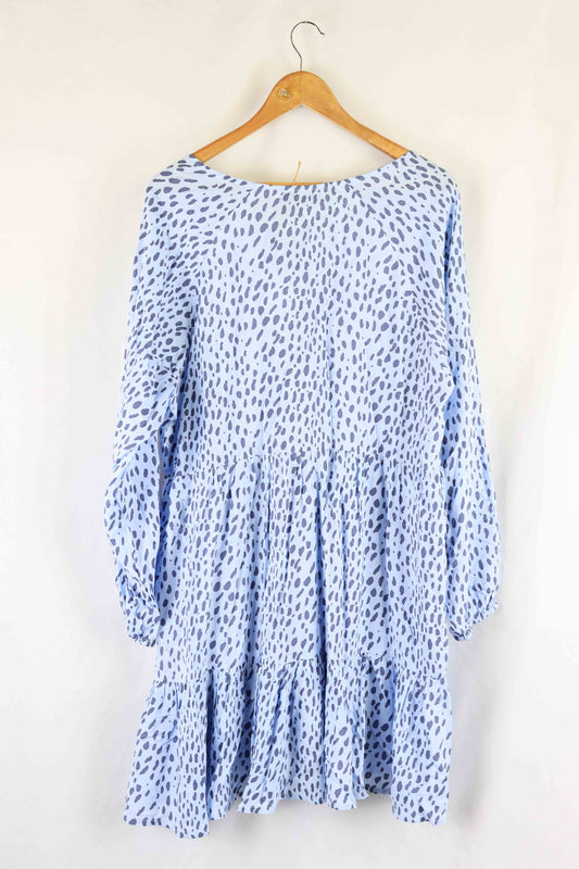 Cartel & Willow Blue Animal Print Dress M