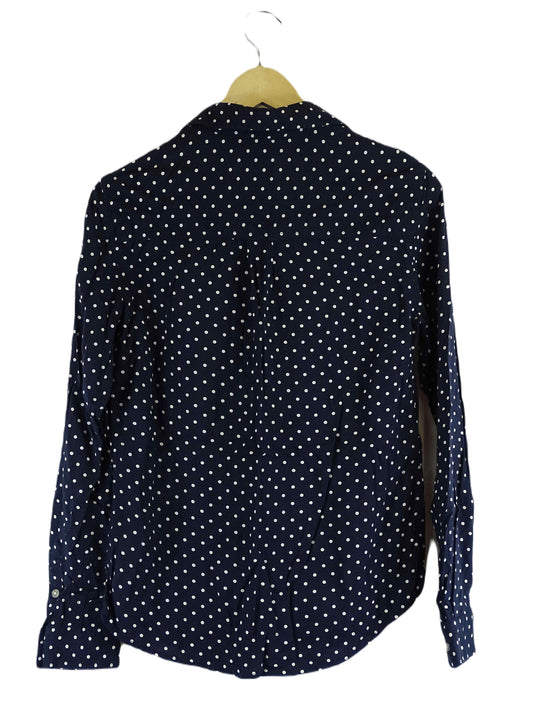 M & S Blue And White Polka Dot Long Sleeve Top 8