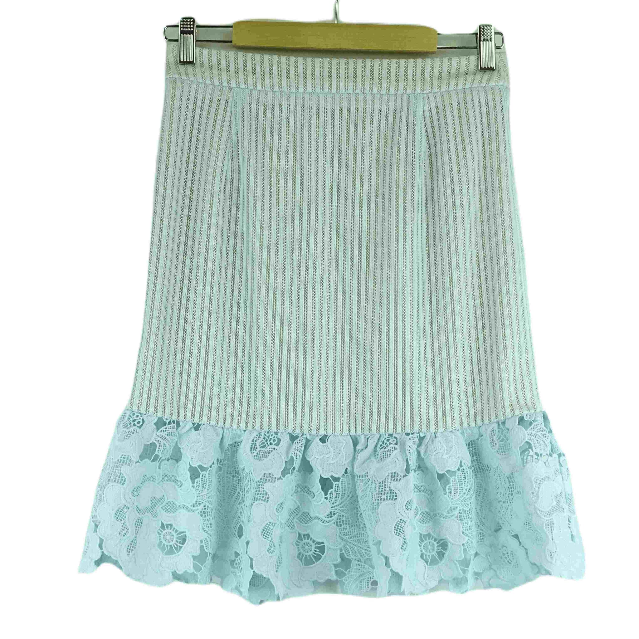 Seed Blue Lace Mini Skirt 8