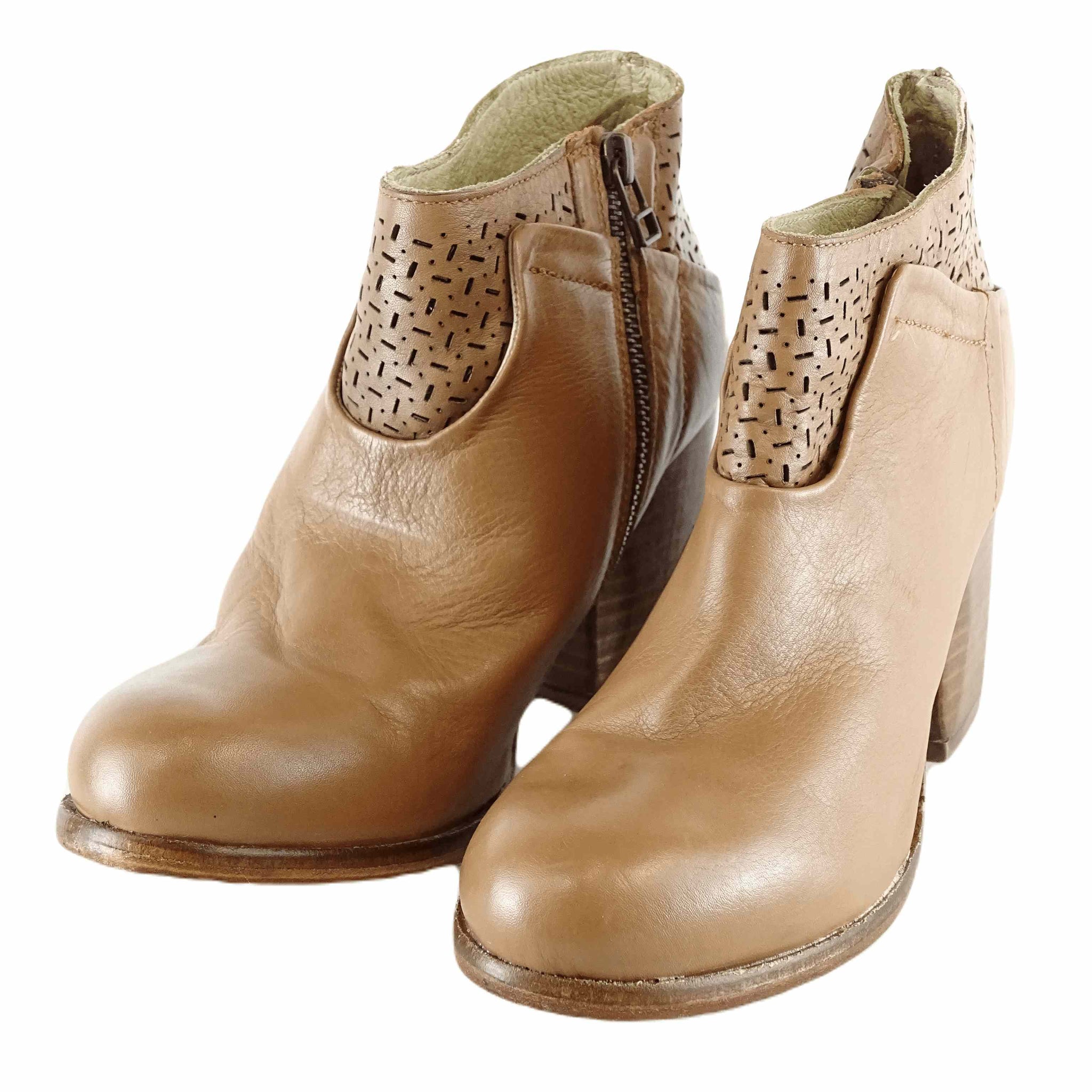 RMK Brown Leather Ankle Boots 37