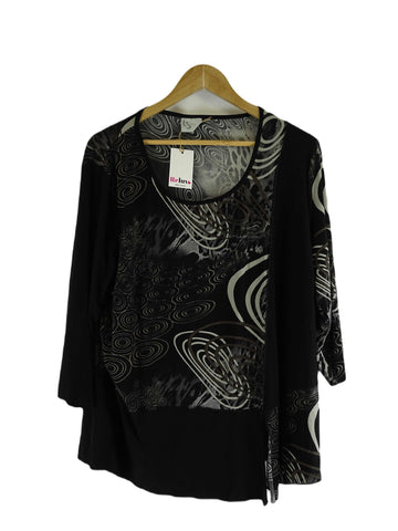 Taking Shape Black Long Sleeve Top M