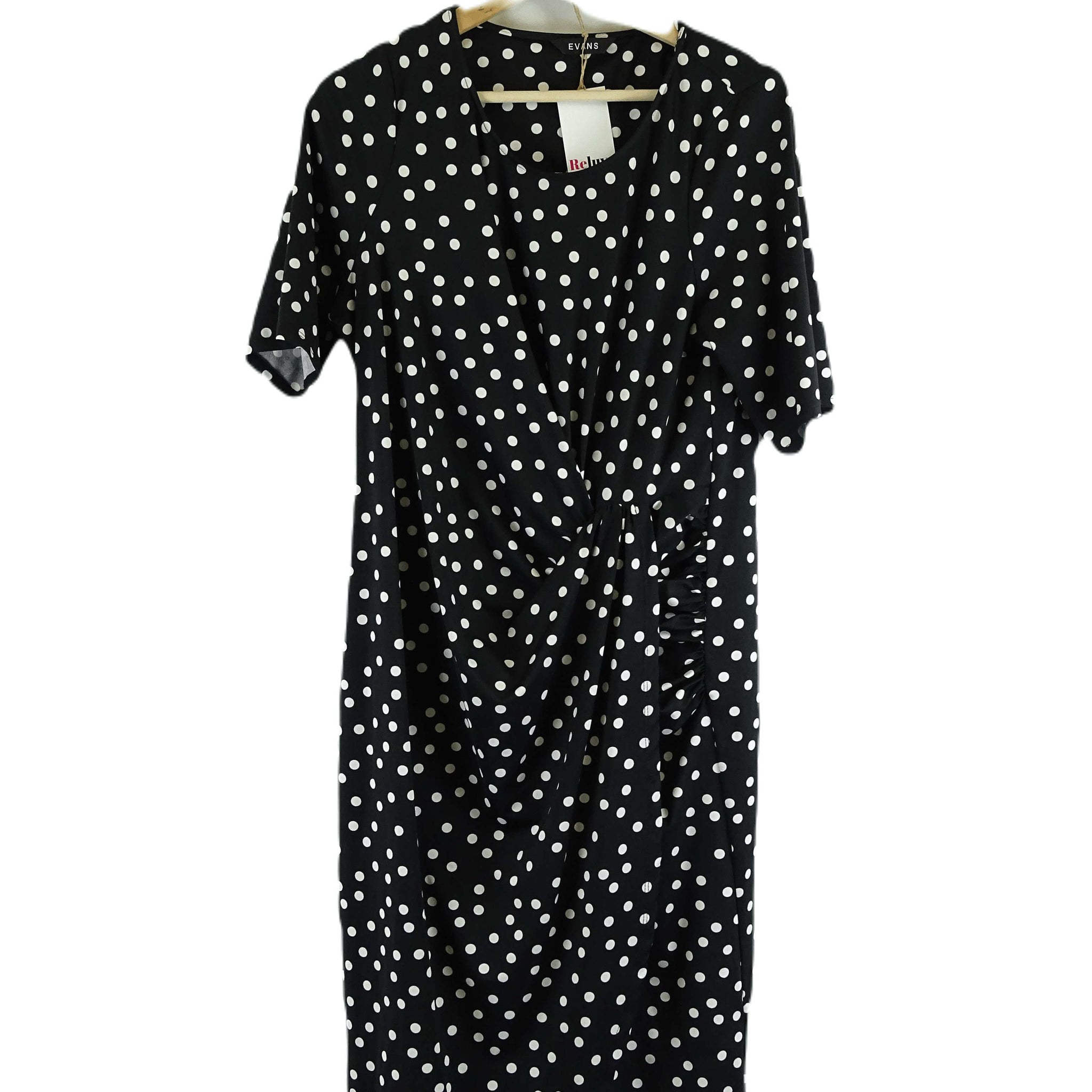 Evans Black and White Polka Dot Midi Dress 18