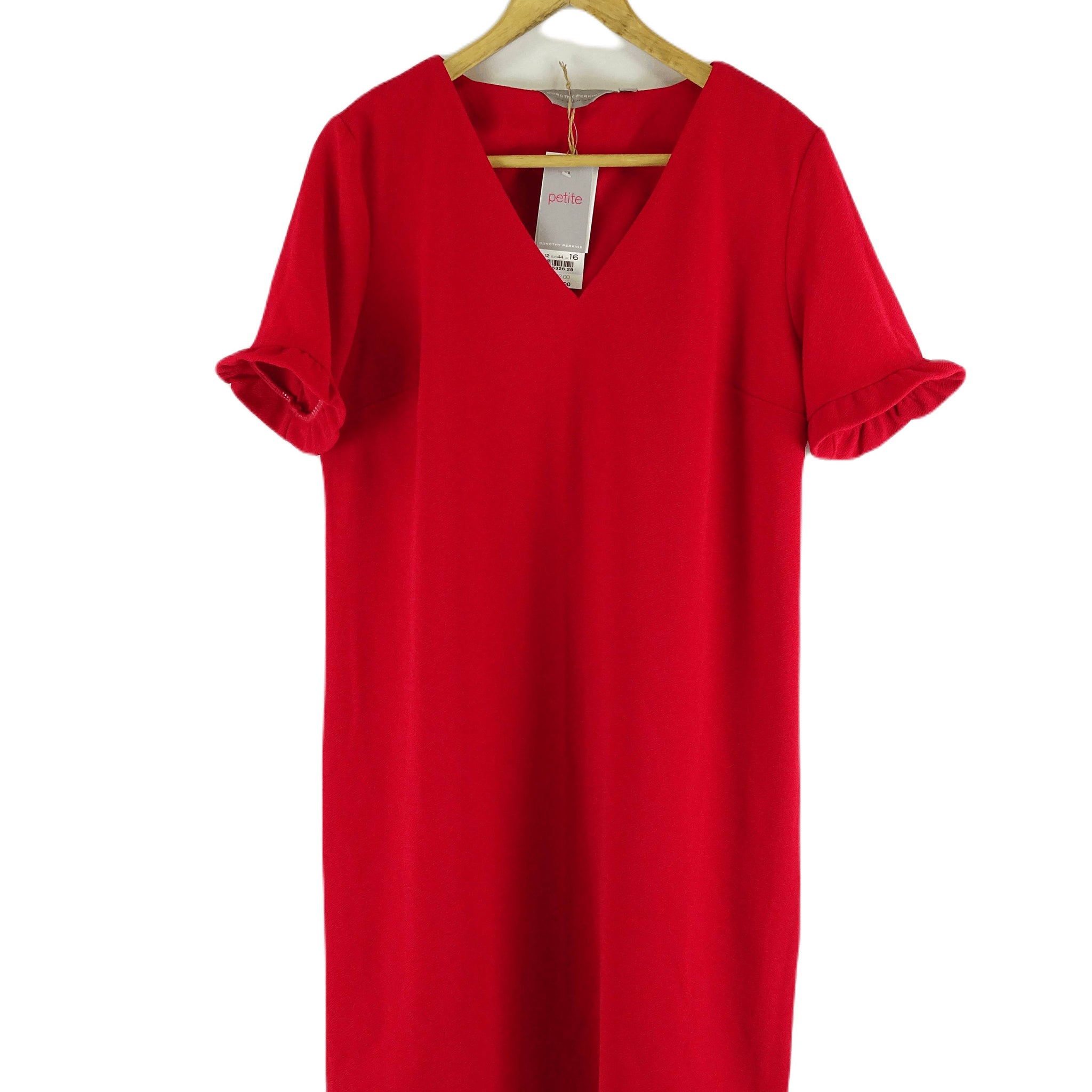 Dorothy Perkins Red V Neck Shift Dress 16