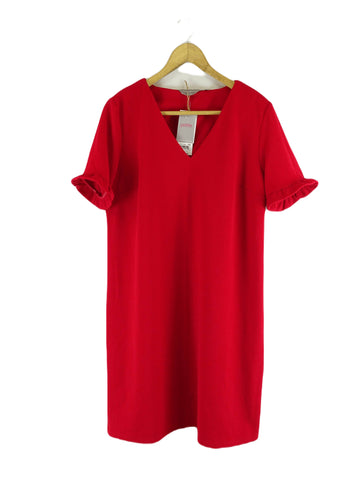 Dorothy Perkins Red V Neck Shift Dress 16