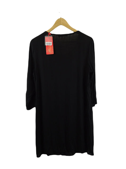 109 F Black Long Sleeve Mini Dress L