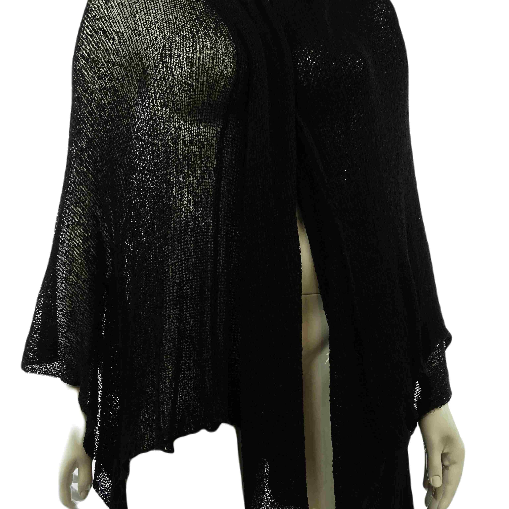 Ombak Designs Black Knit Shawl