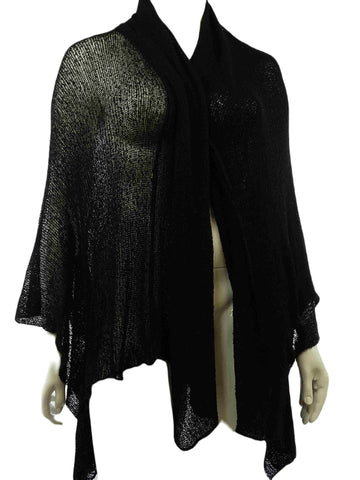 Ombak Designs Black Knit Shawl