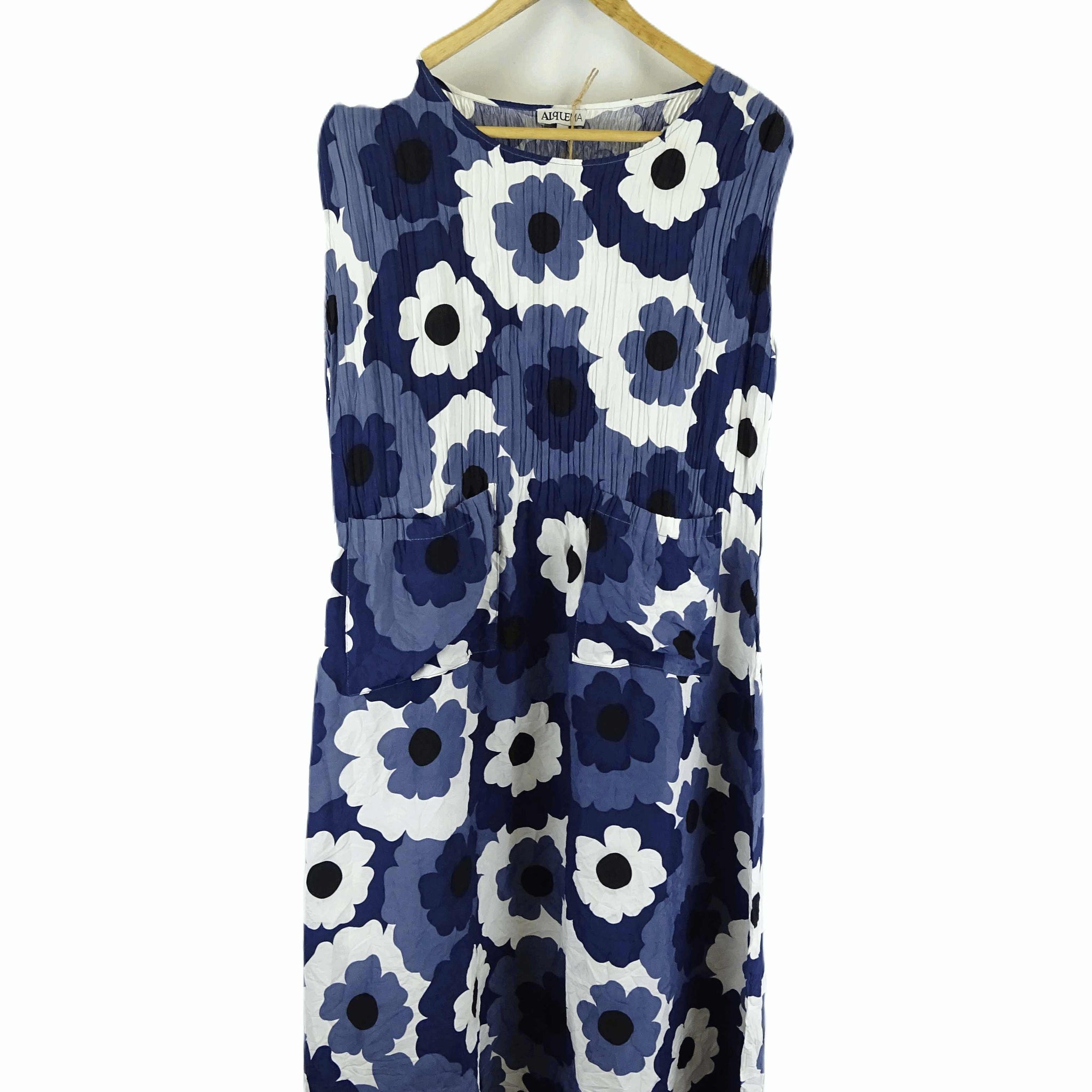 Alquema Blue And White Floral Dress M