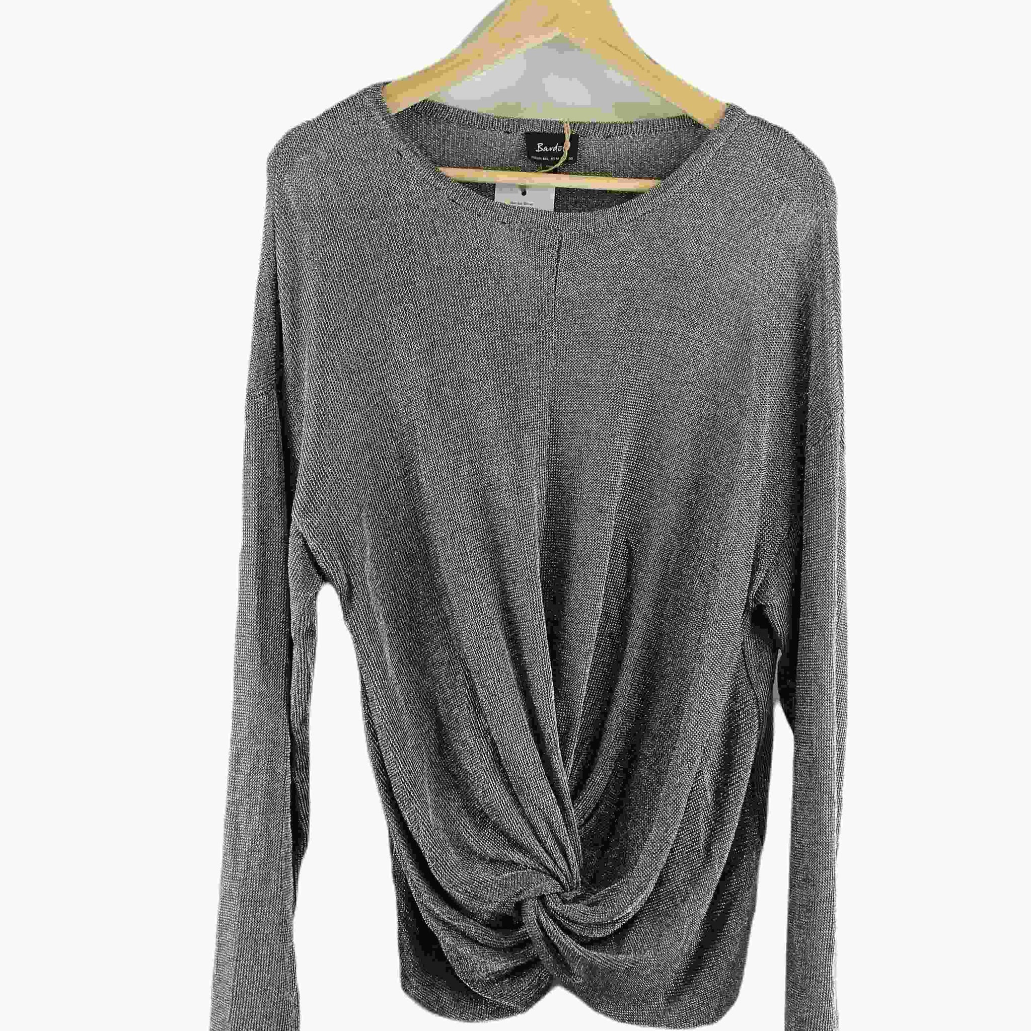 Bardot Silver Knit Twit Top S