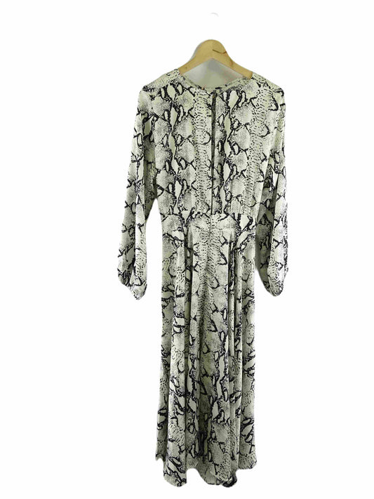 Sheike Black and White Snake Print Midi Dress 12