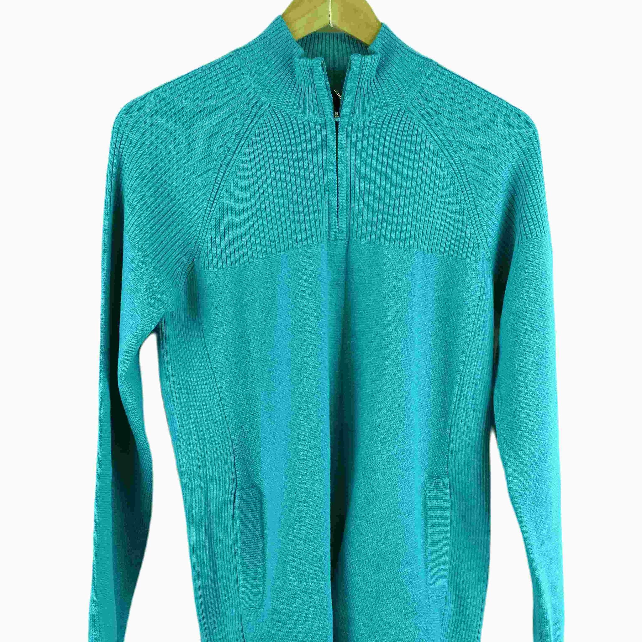 Kathmandu Blue Merino Wool Knit 3/4 Zip Jumper 12