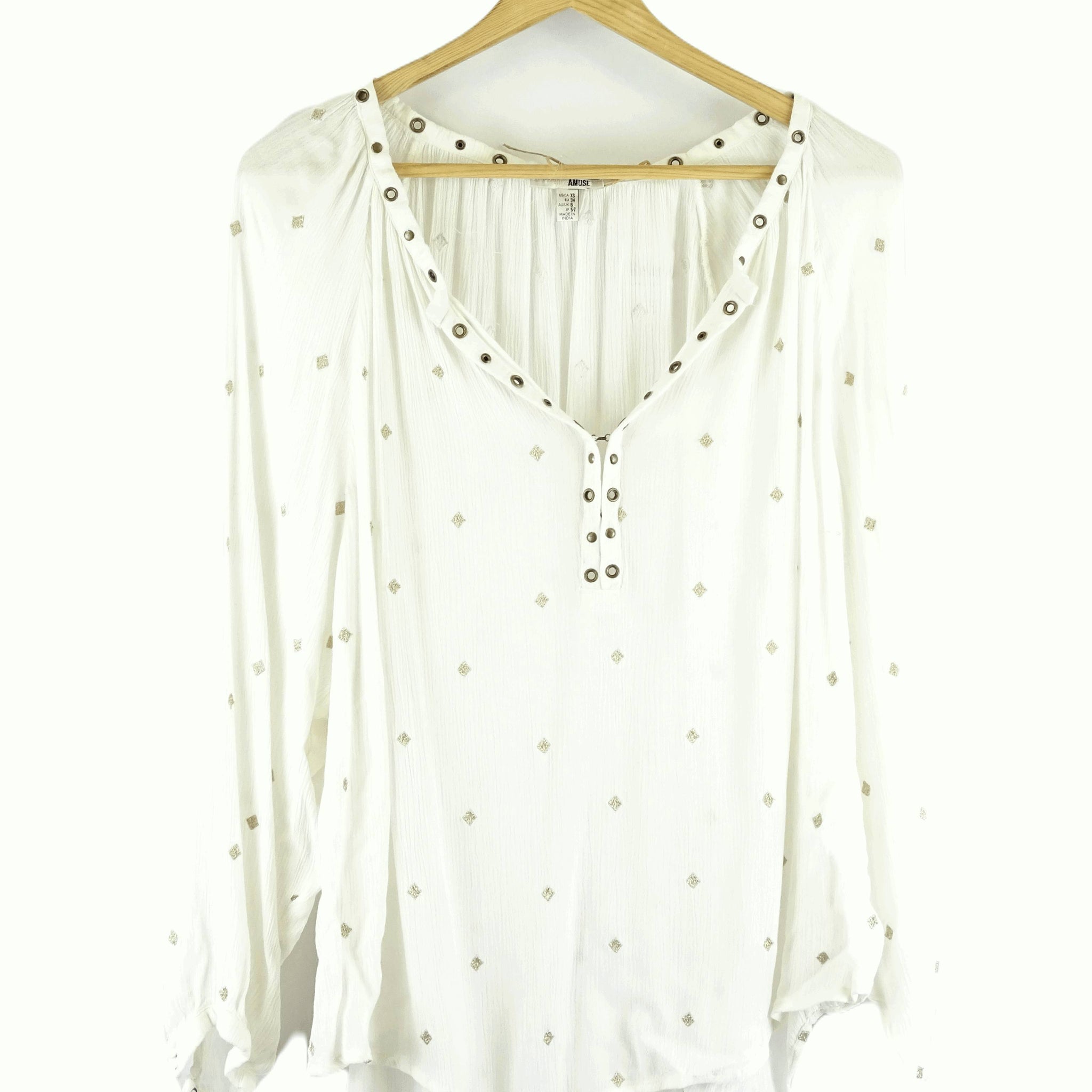 Society Amuse White And Gold Top XS