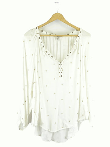 Society Amuse White And Gold Top XS