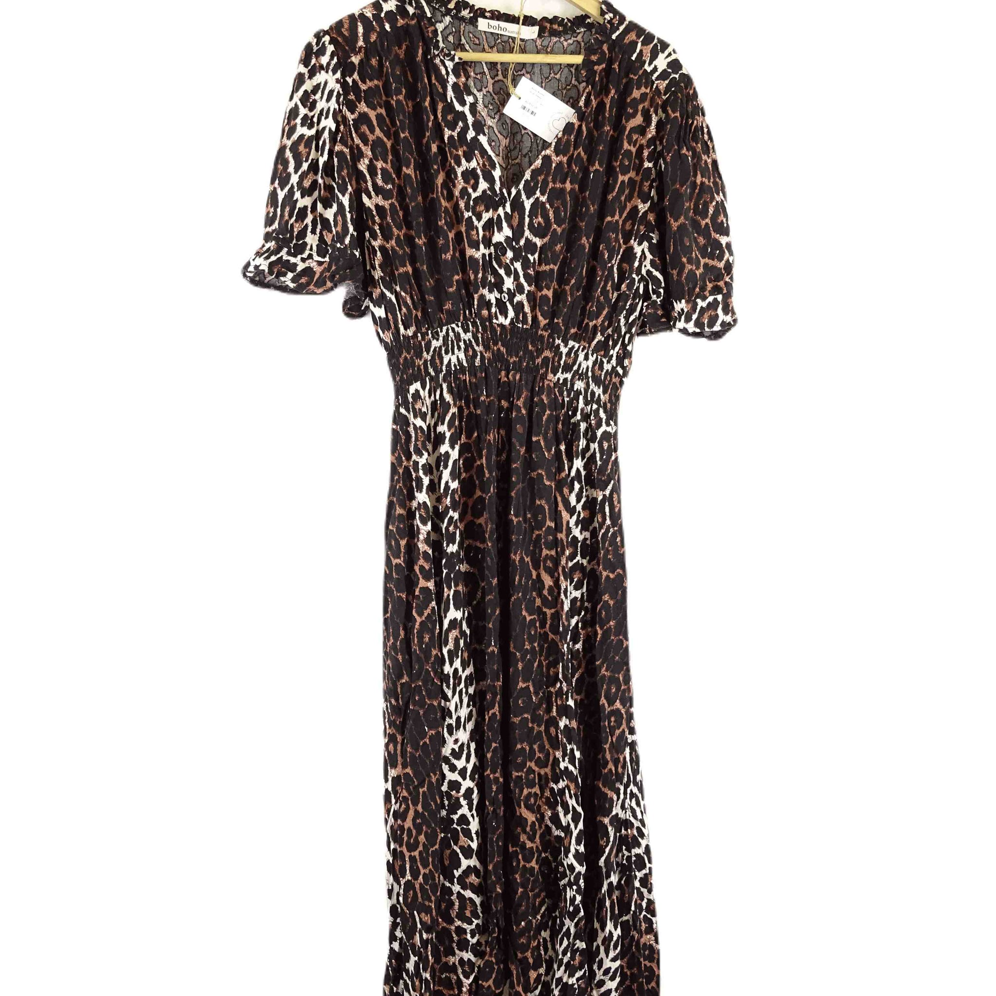 Boho Animal Print Dress L