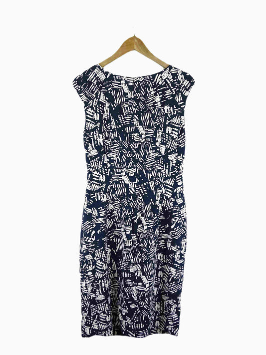 Ava Dress Blue And White Pattern 14