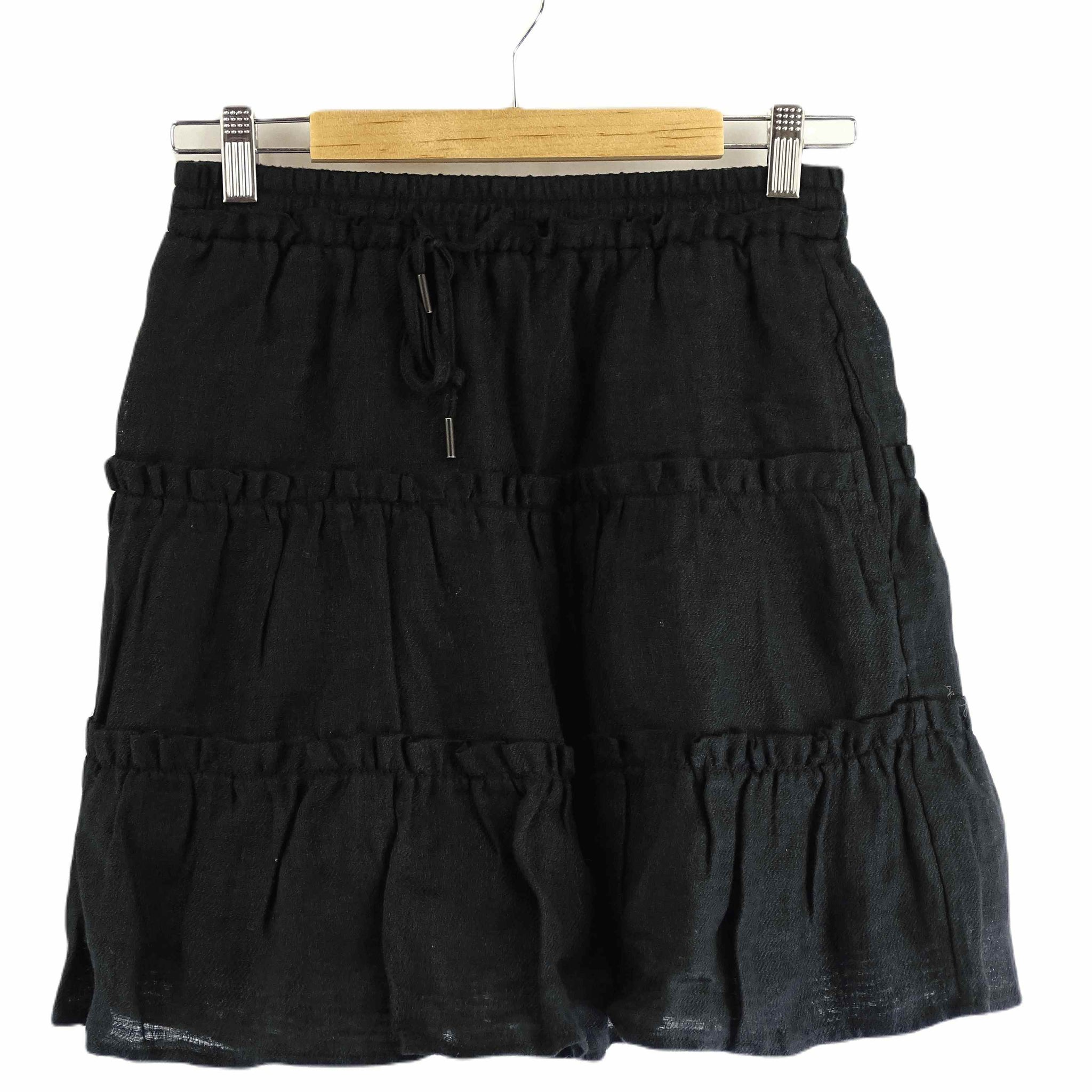 Country Road Black Mini Linen Skirt 6