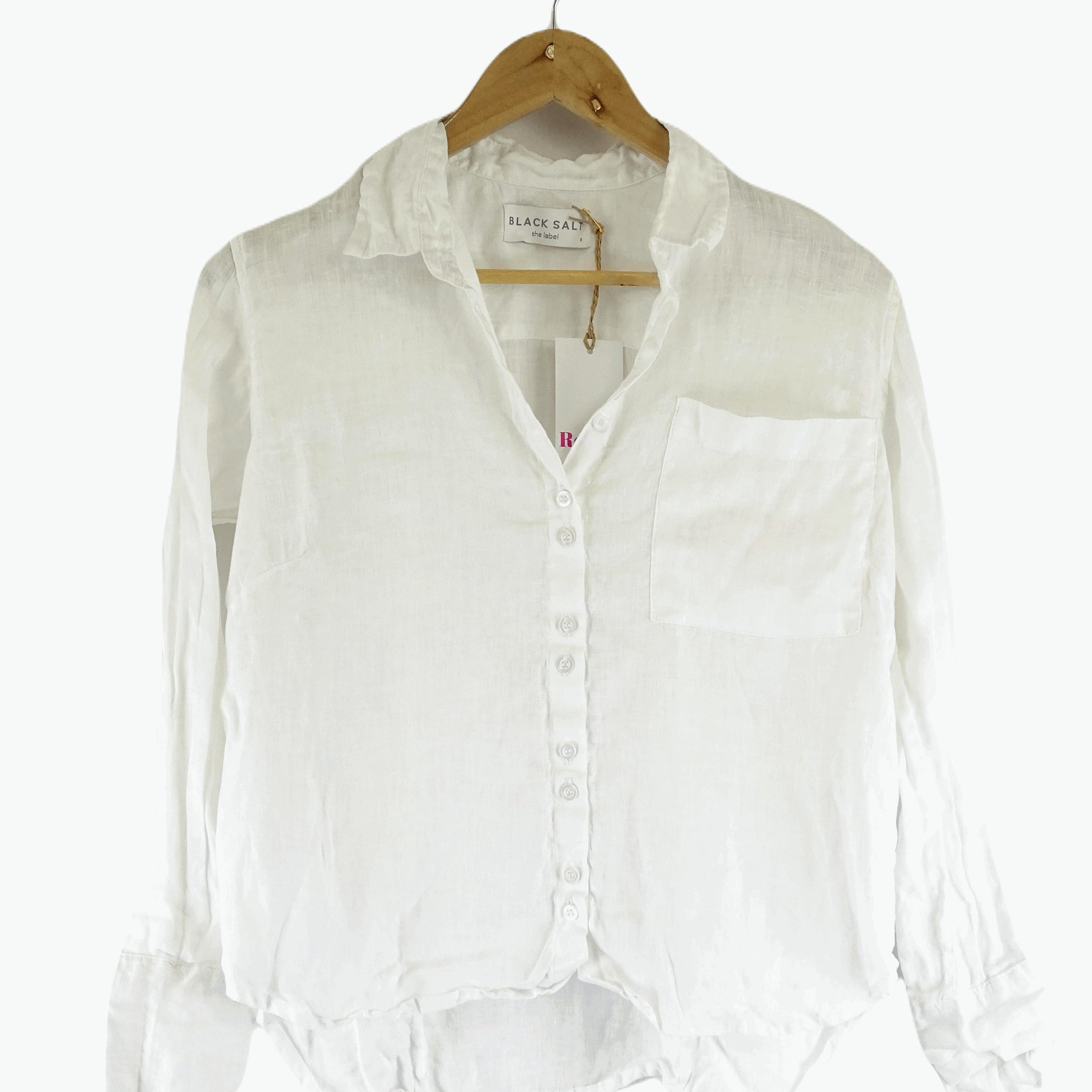 Black Salt The Label White Button Down Shirt S