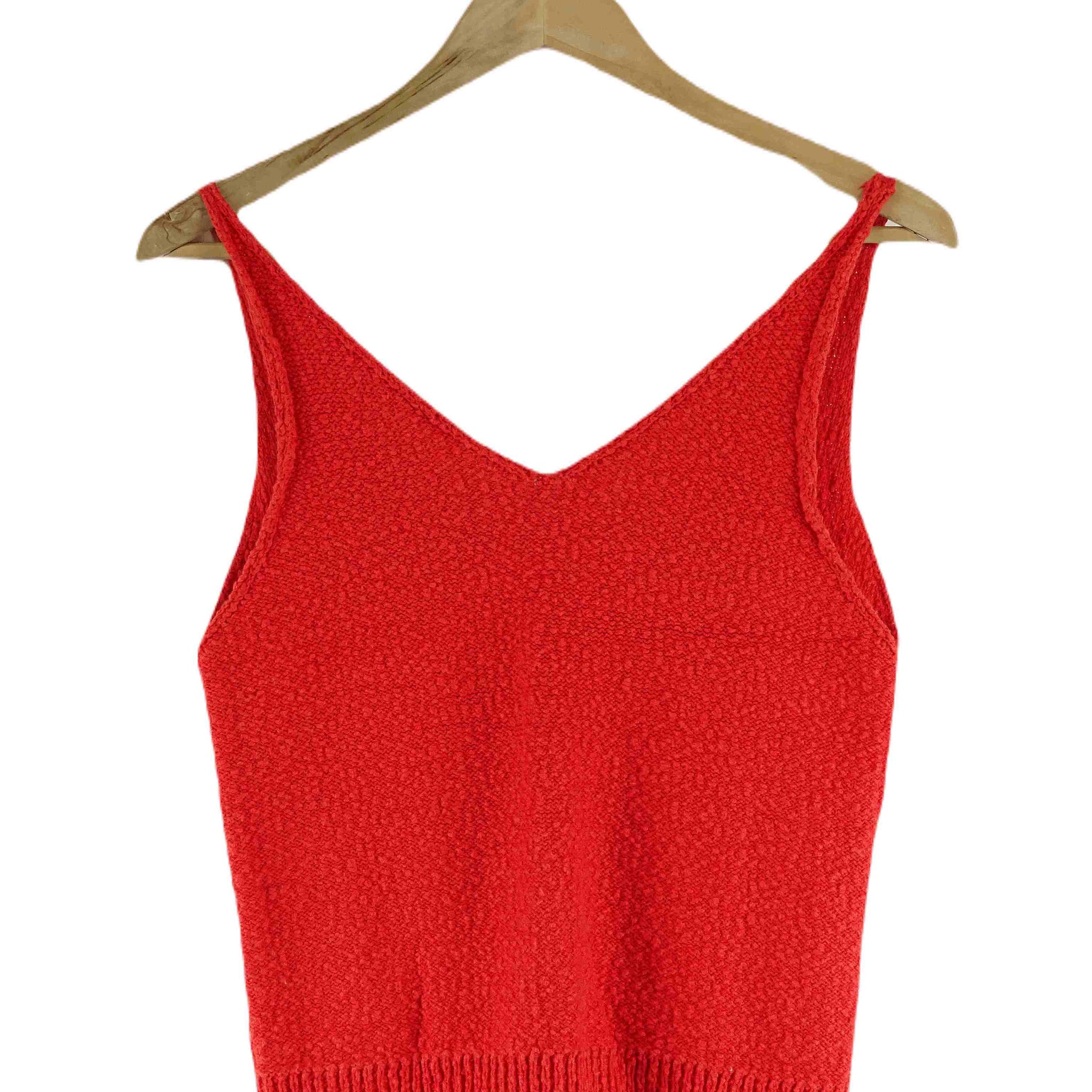 French Connection Orange Knit Singlet S