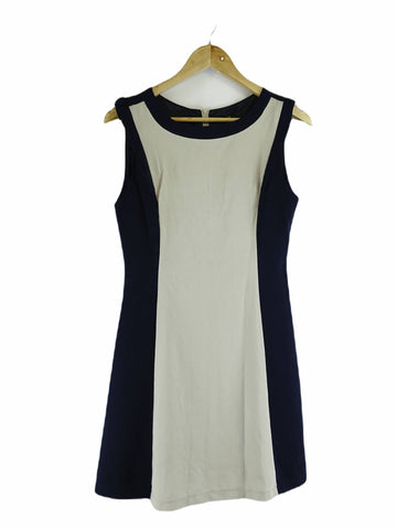 Mela Loves London Cream and Navy Mini Dress 10