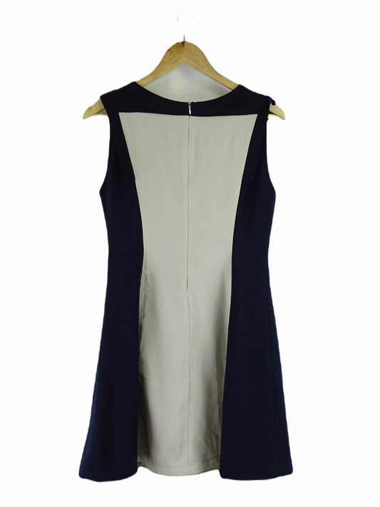 Mela Loves London Cream and Navy Mini Dress 10