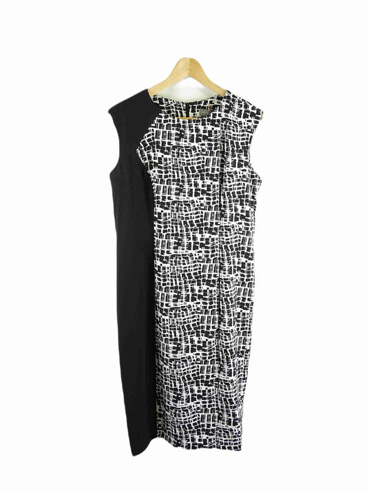 Jacqui E Black and White Pencil Dress 16