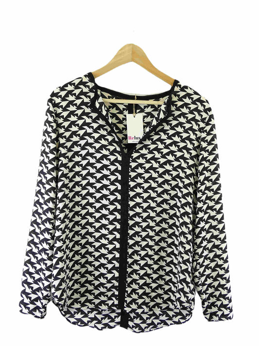 Zara Black and White Blouse 14