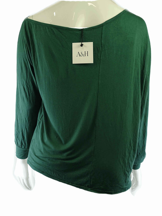 Atmos & Here Green Off-The-Shoulder Top 16