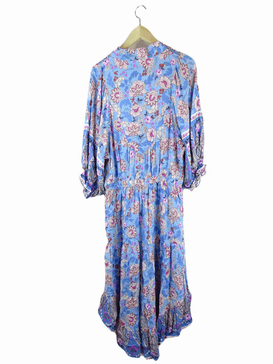 Jaase Blue and Pink Floral Maxi Dress L