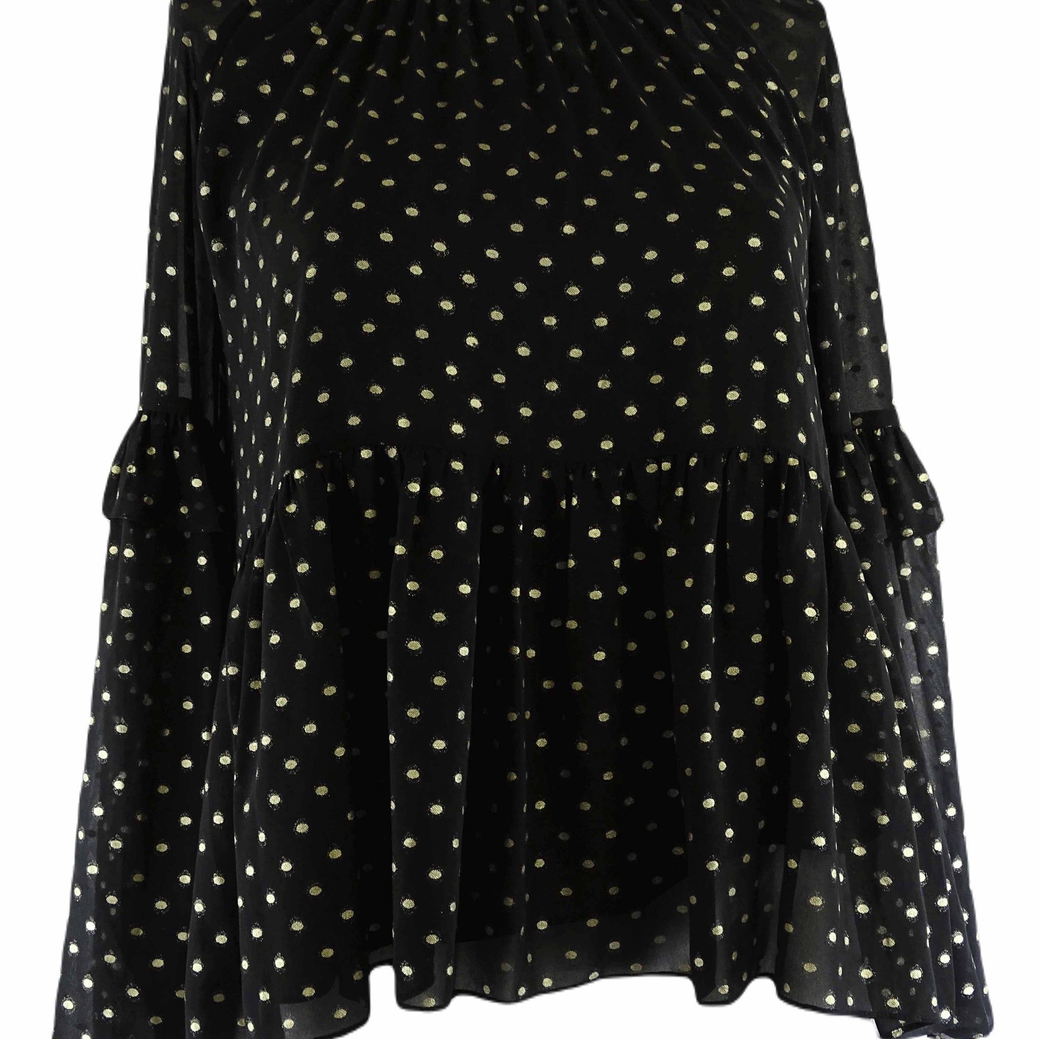 Sportsgirl Black Polka Dot Peplum Top 10