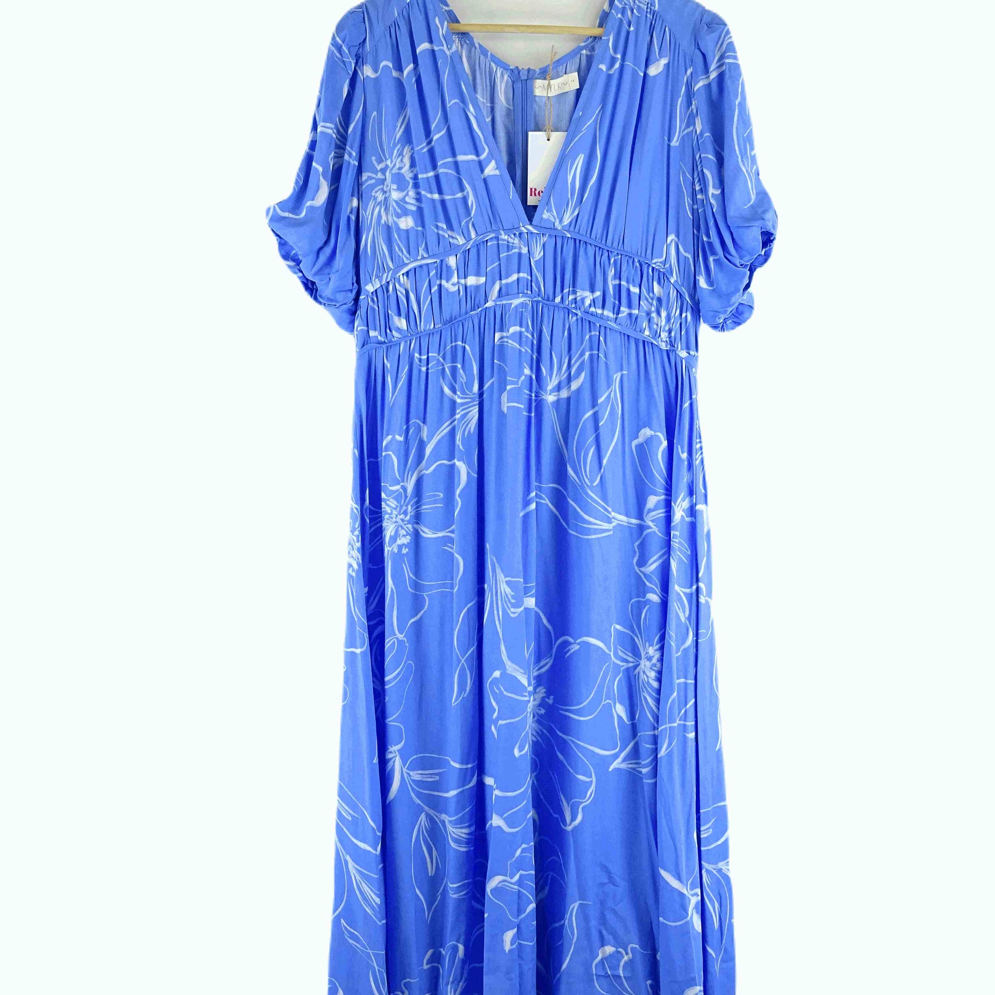 Mylk Blue Patterned Maxi Dress 14