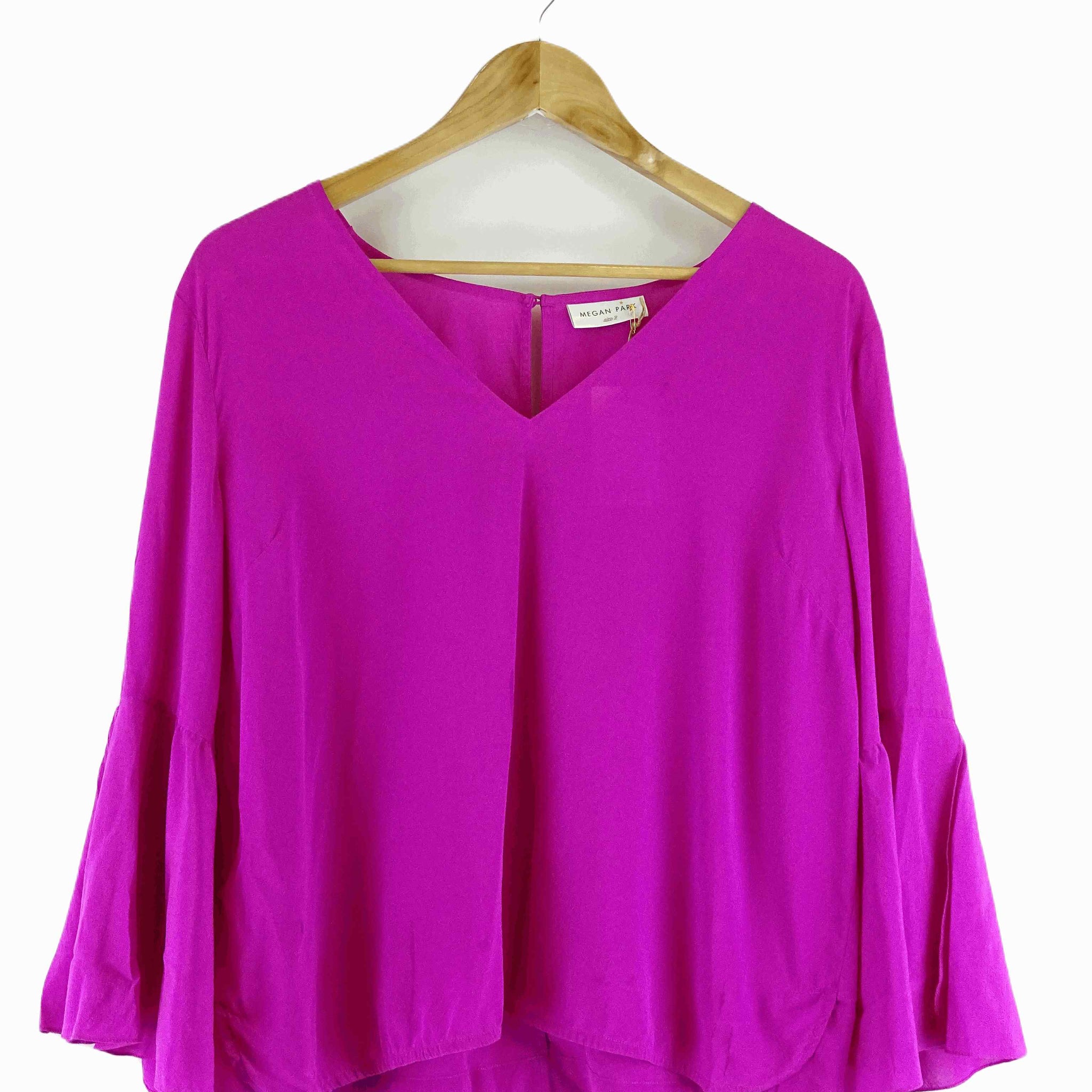 Megan Park Pink Silk Blouse M