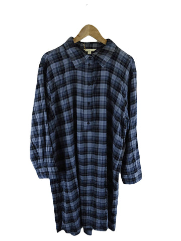 H&M Blue Plaid Longsleeve Dress L