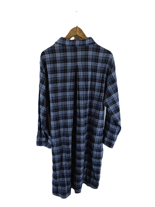 H&M Blue Plaid Longsleeve Dress L