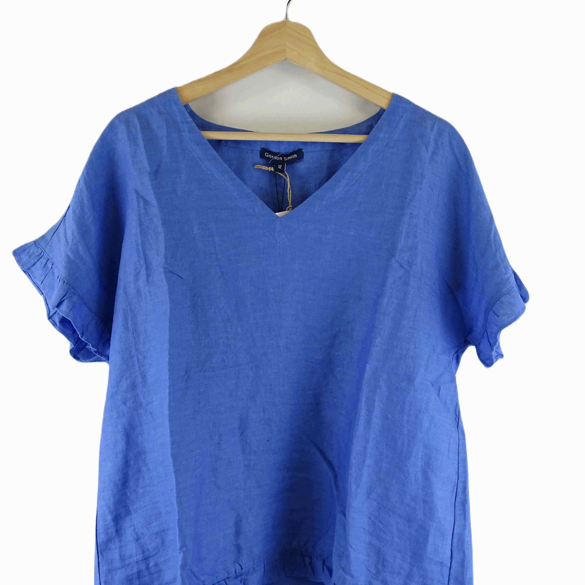 Gordon Smith Blue Linen Top 12