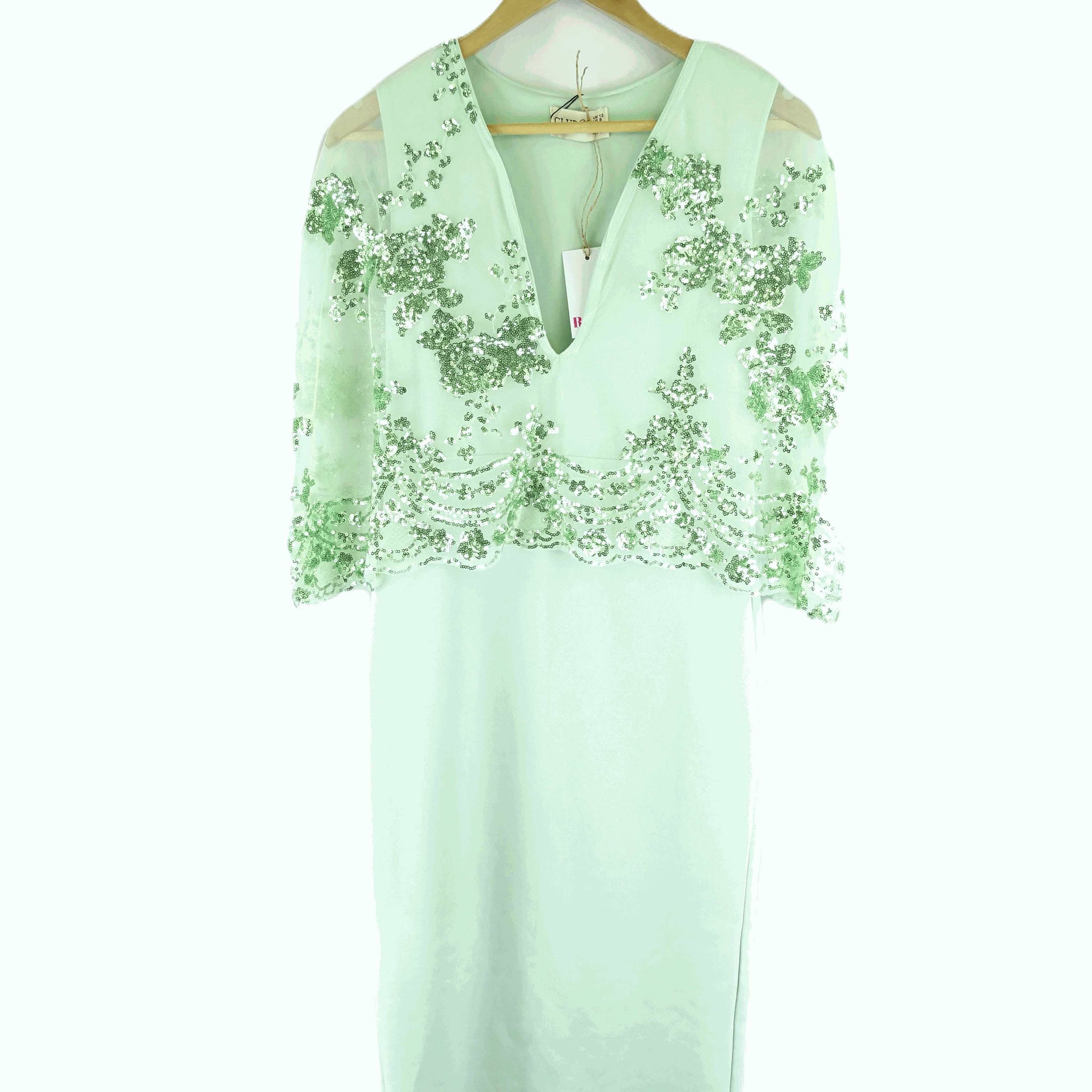 Club L London Green Embellished Dress 12