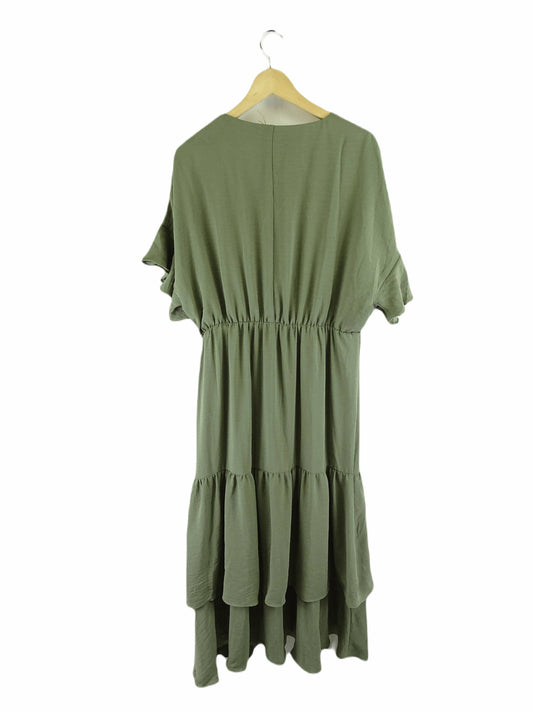 Tussah Olive Green Maxi Dress 14